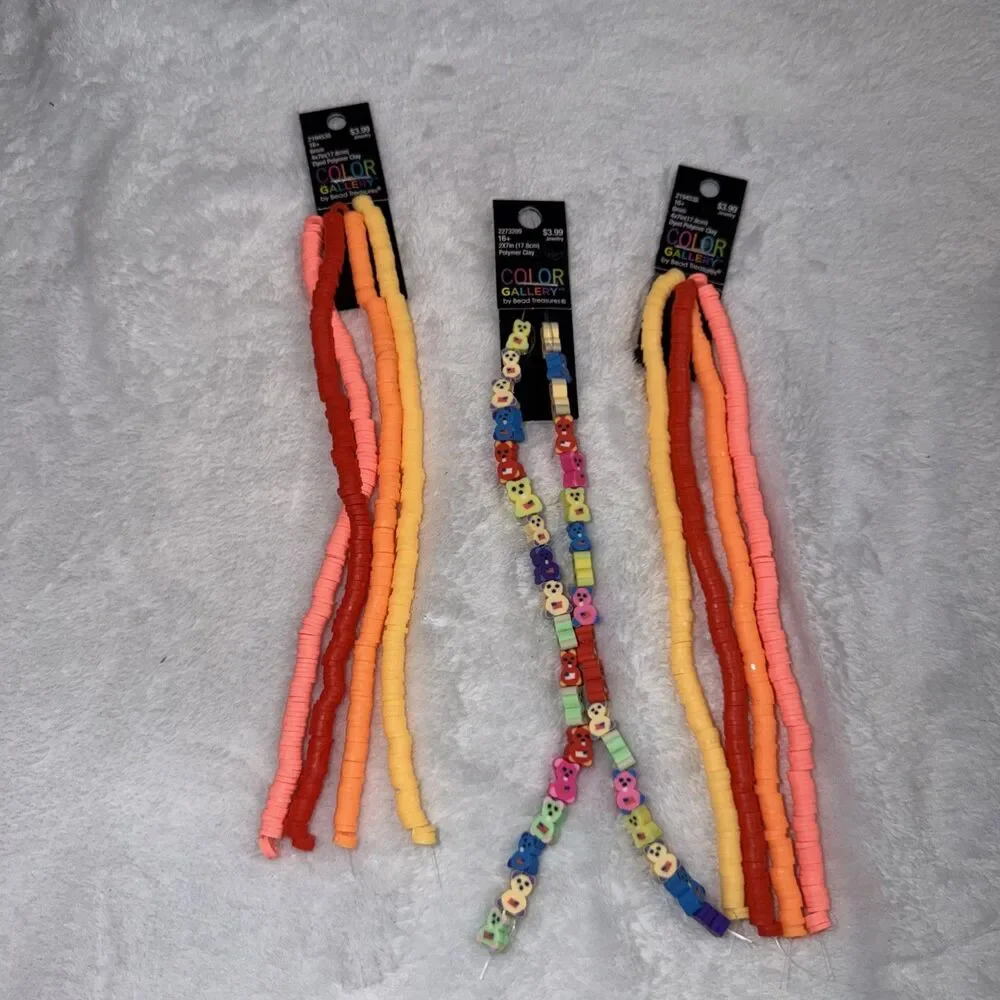 Vinyl Disc Beads 10 full strands of 200+ beads per strand New By Color Gallery